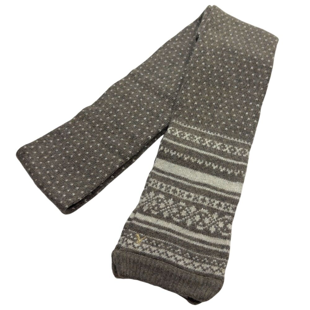 American Eagle Outfitters Scarf Women's Gray Knitted Fair Isle Cashmere Muffler - Picture 2 of 5